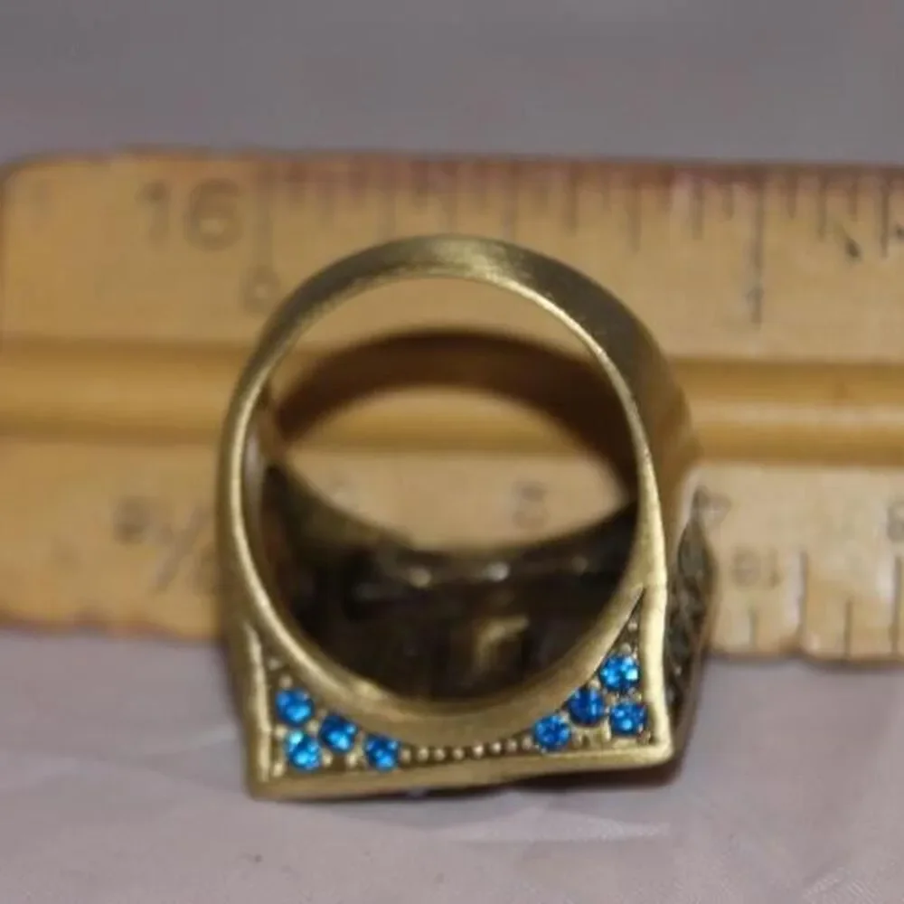 Vintage Rhinestone Geometric Statement Cocktail Ring